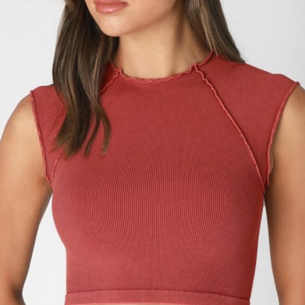 Nikibiki Rust Ribbed Crop Top
